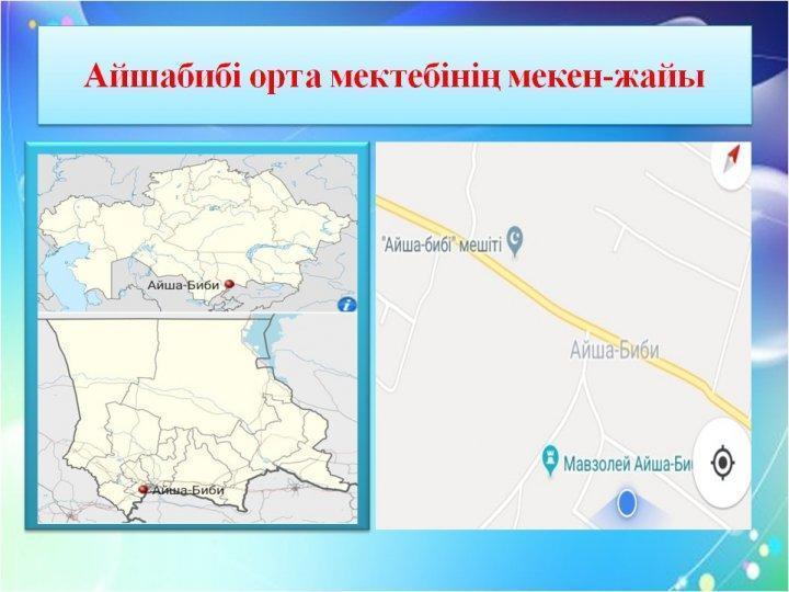 Айшабибі орта мектебінің мекен-жайы