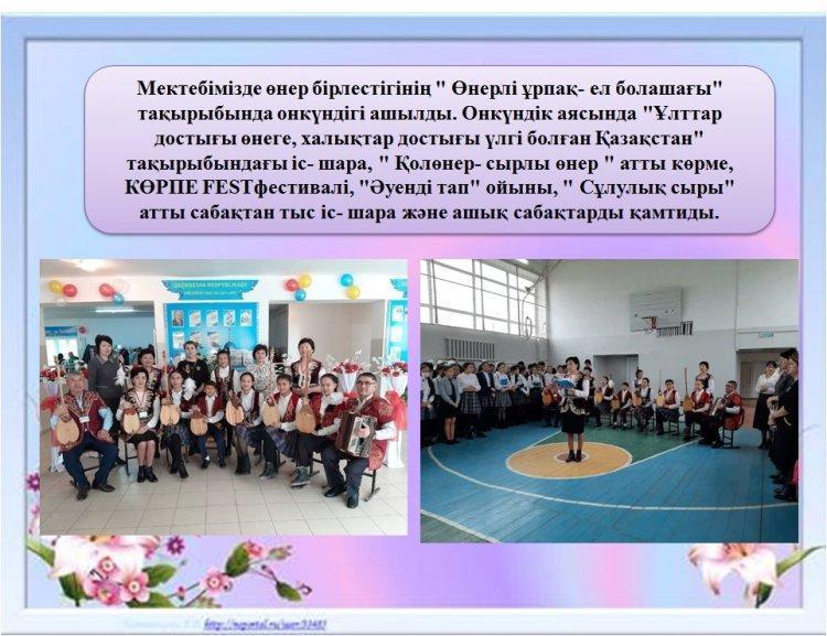 Өнер бірлестігінің "Өнерлі ұрпақ - ел болашағы" тақырыбындағы онкүндігінің ашылуы