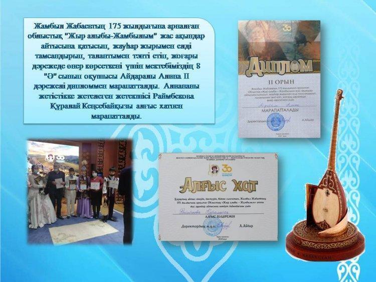 "Жыр алыбы-Жамбылым" жас ақындар айтысы