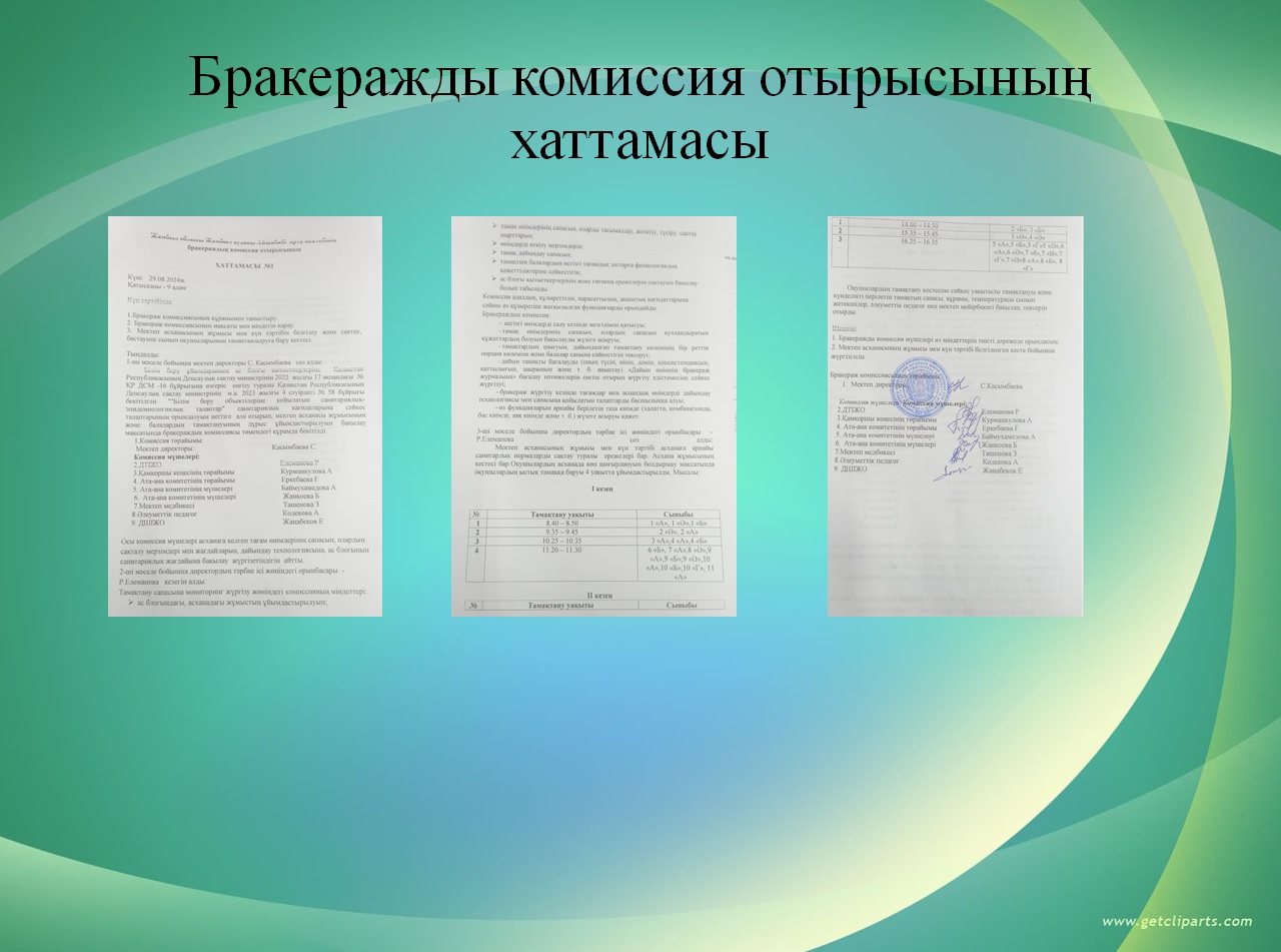 Бракеражды комиссия хаттамаасы