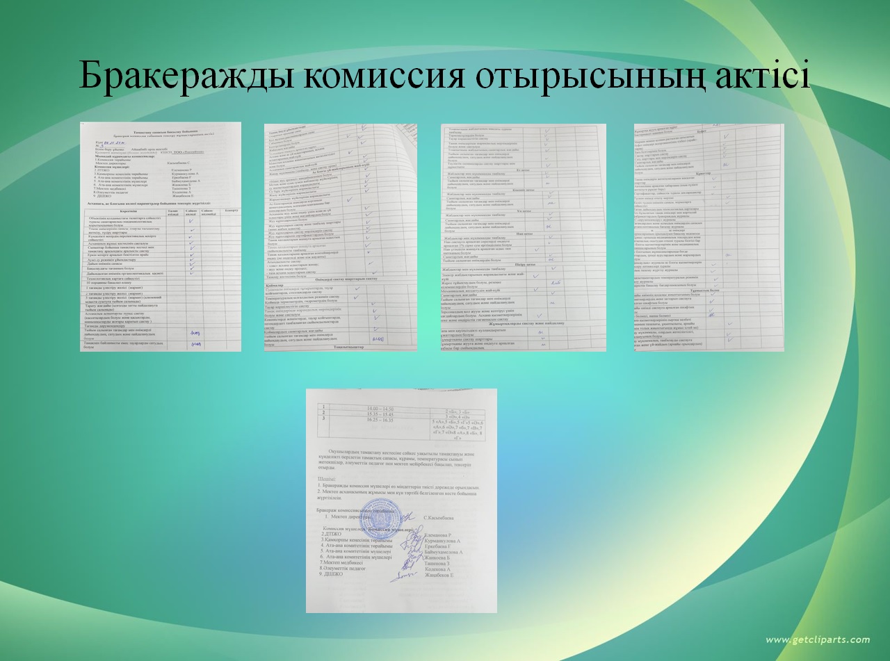 Бракеражды комиссия актісі