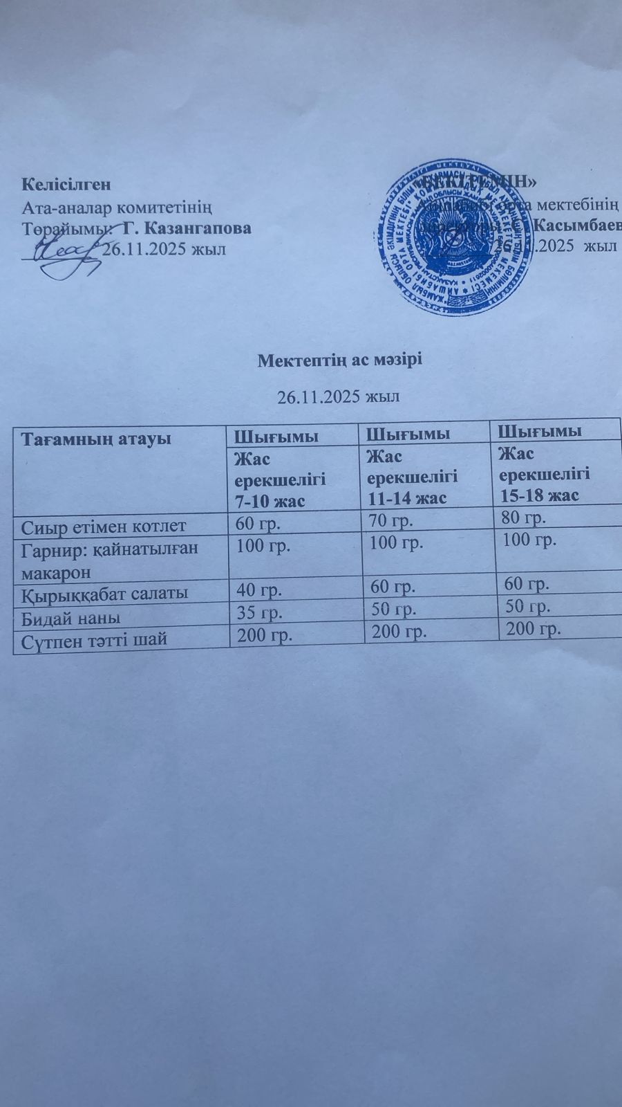 Меню