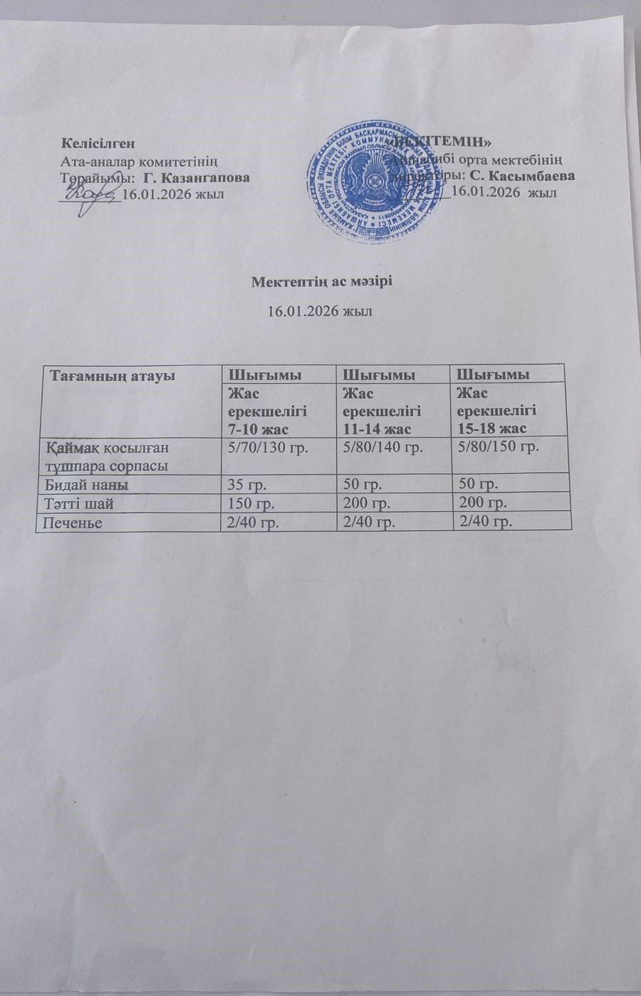 Меню