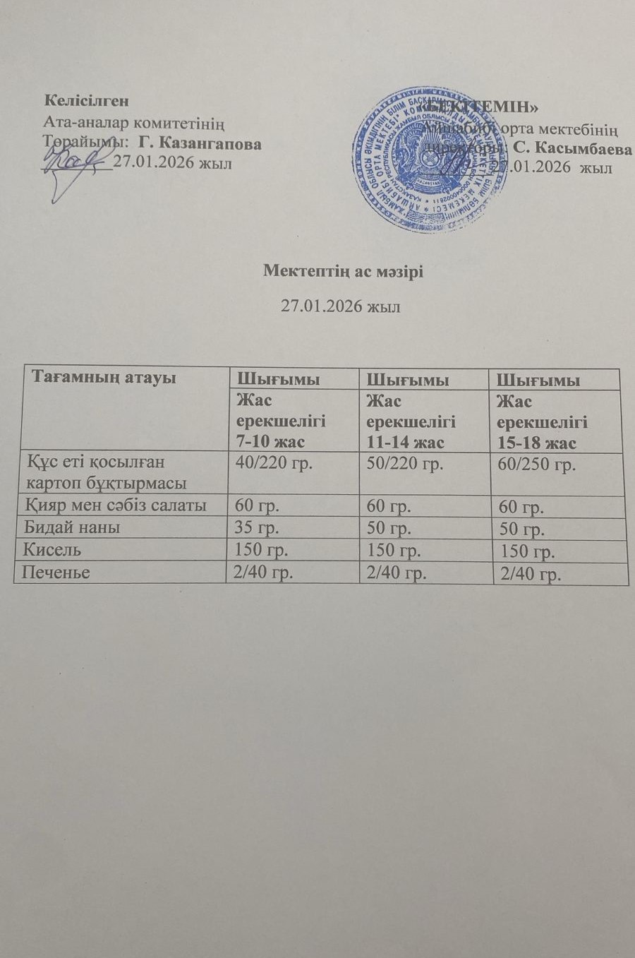 Меню