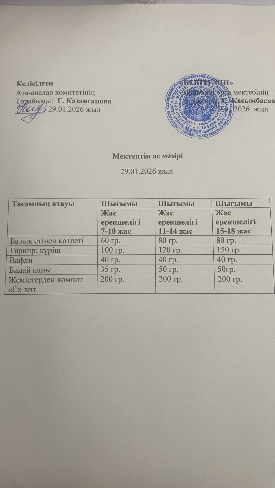 Меню