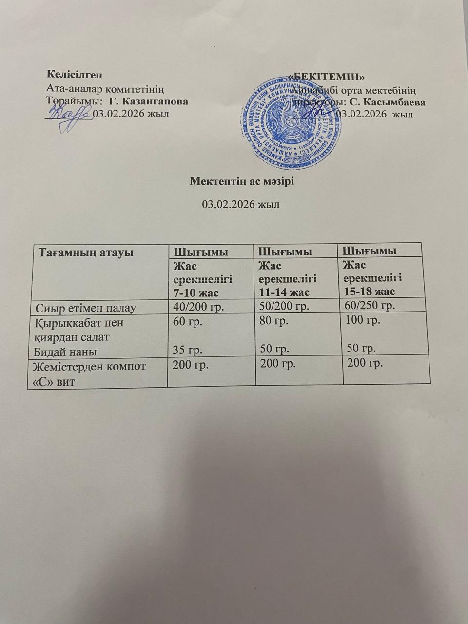 Меню