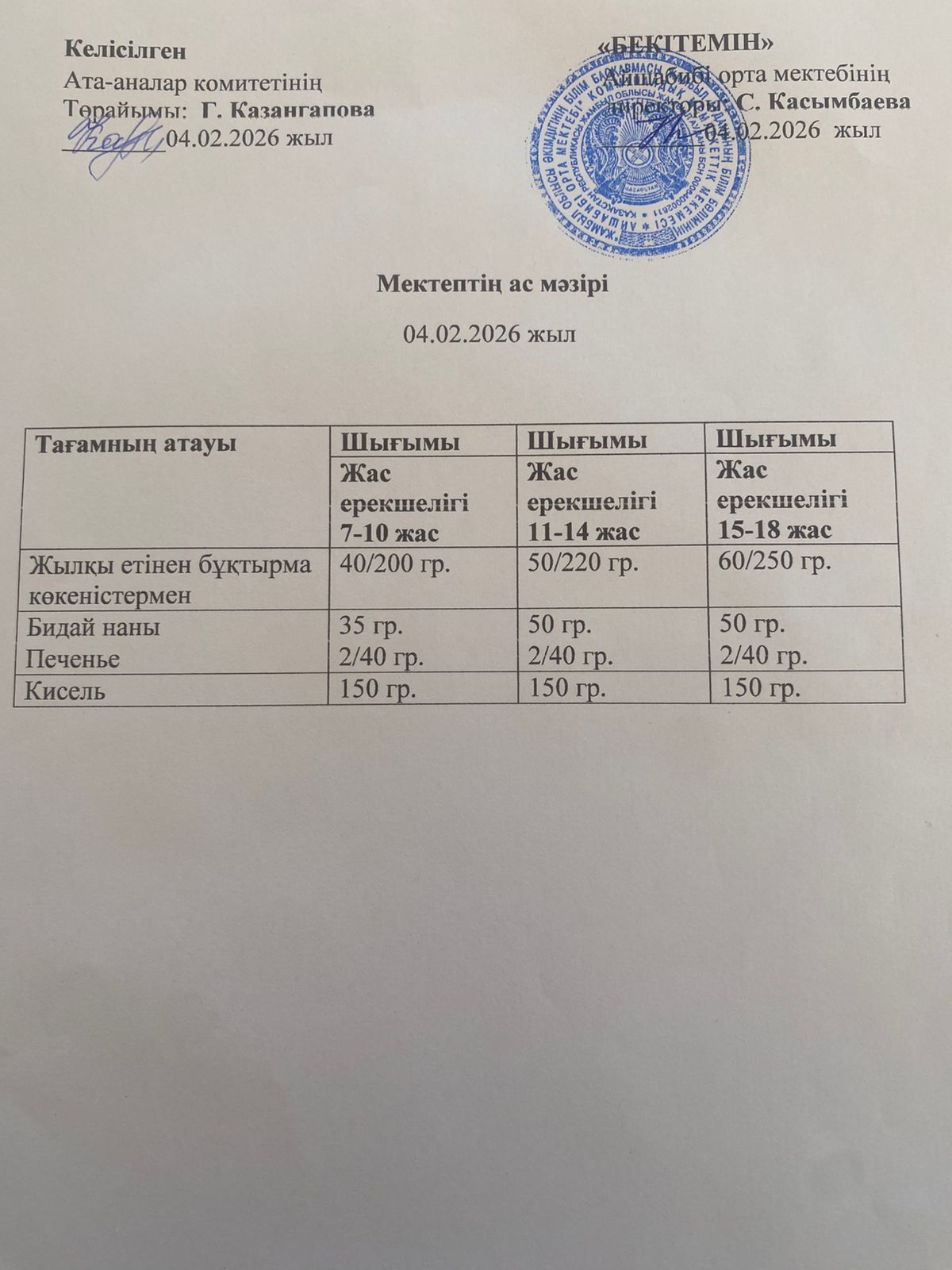 Меню