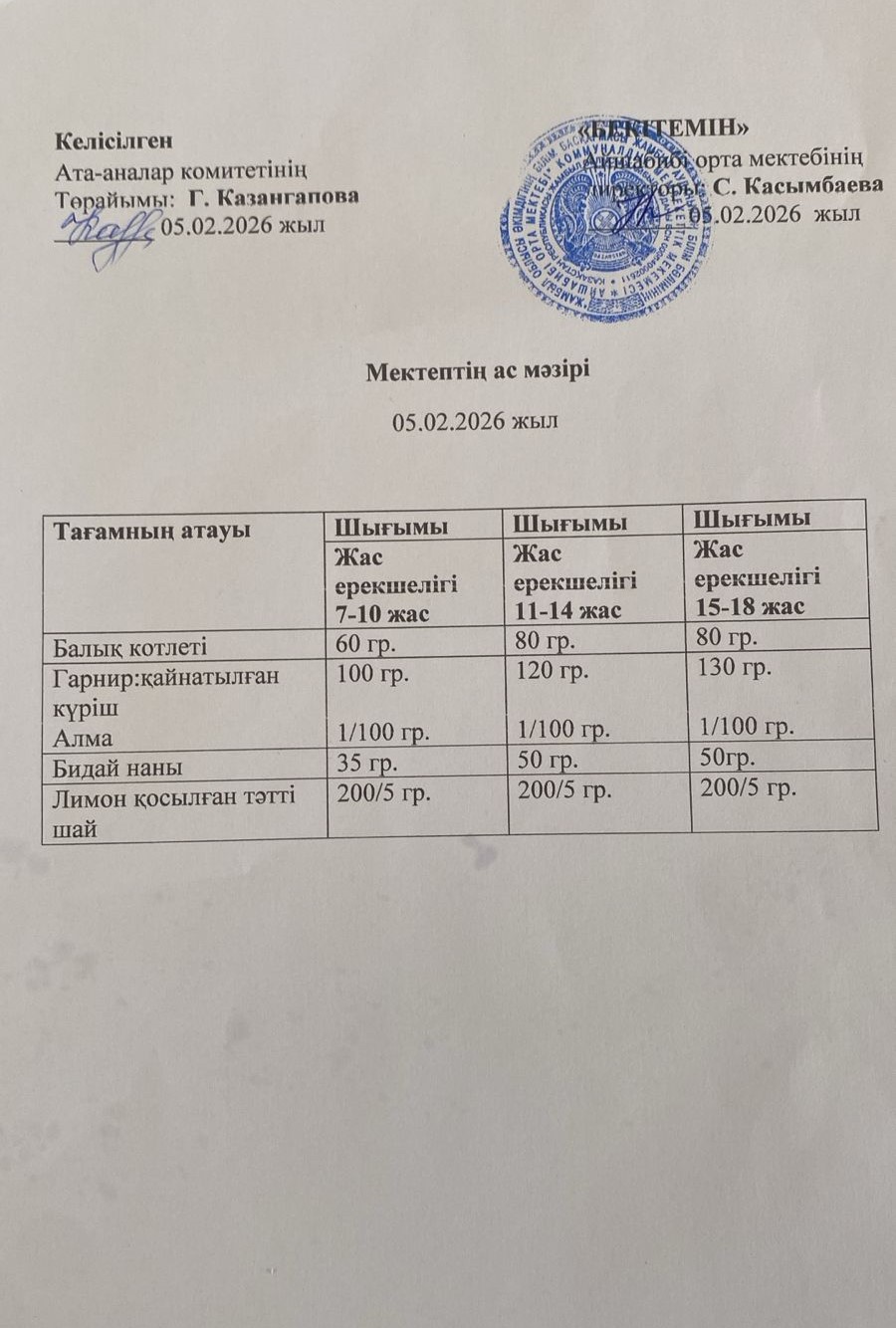 Меню