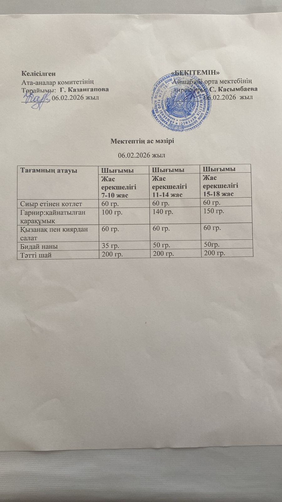 Меню