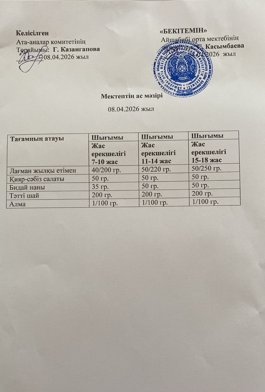 Меню